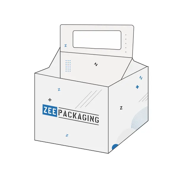 Custom Printed 4 Pack Bottle Carrier Packaging Bulk Supplier