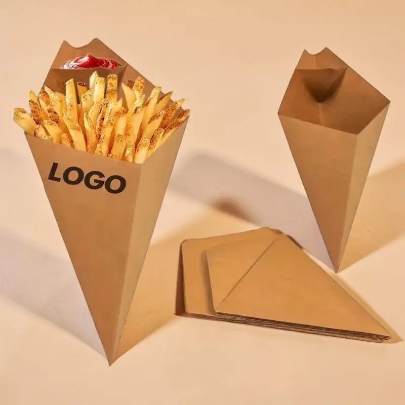 Custom Printed French Fries Paper Cones Packaging Bulk Supplier