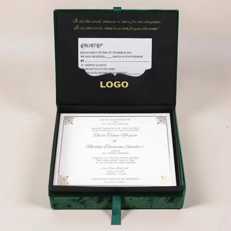 Custom Printed Invitation Packaging Boxes Bulk Supplier