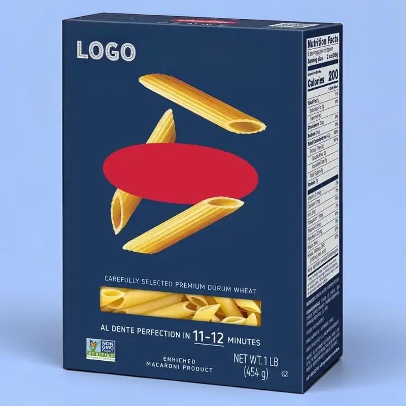 Custom Printed Pasta Packaging Boxes Bulk Supplier