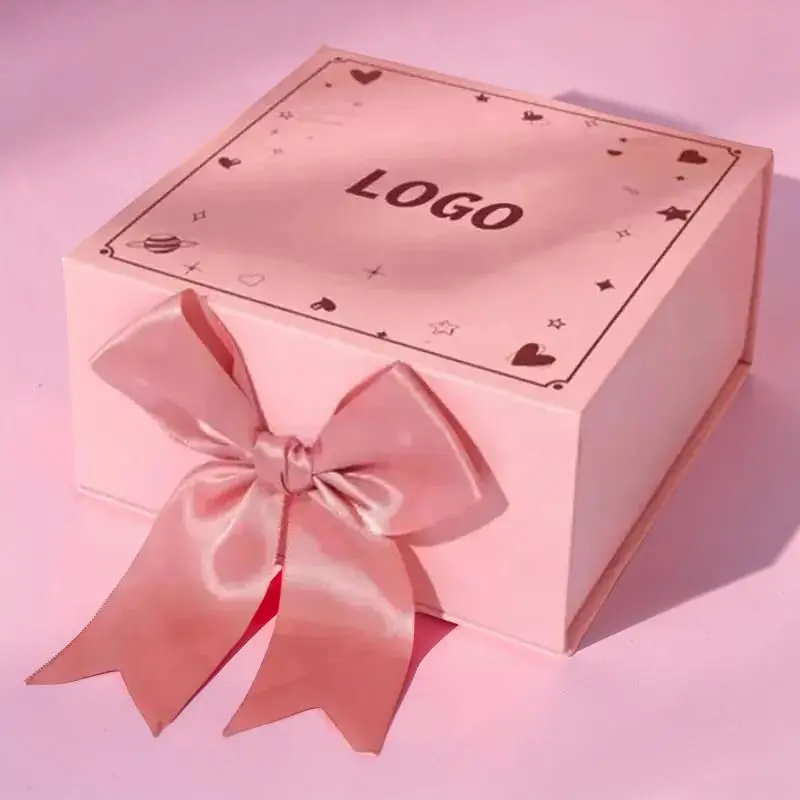 Custom Printed Pink Gift Packaging Boxes Bulk Supplier