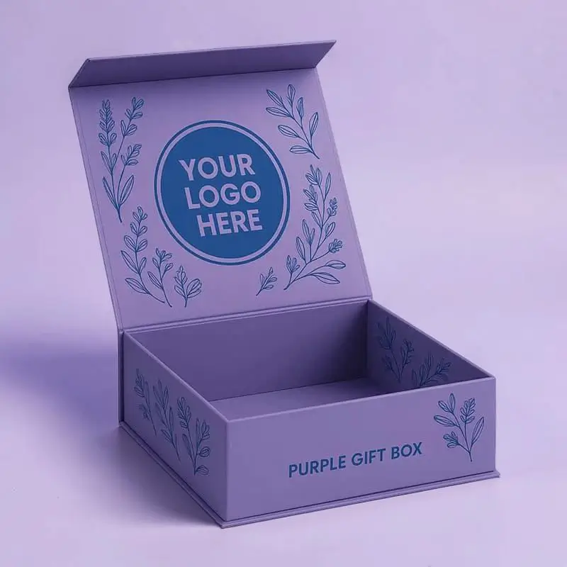 Custom Printed Purple Gift Packaging Boxes Wholesale Manufacturer