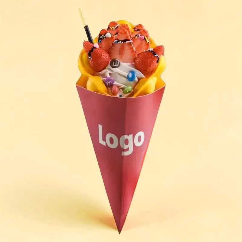 Custom Printed Waffle Ice Cream Paper Cones Packaging Wholesale Manufacturer